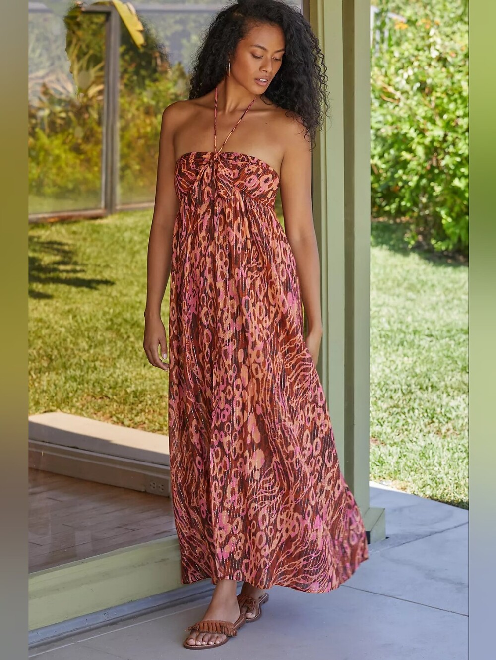 By Anthropologie Flirty Shine Maxi Dress